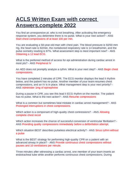 Answer key acls written exam answers pdf - ANSWER KEY PDF. ACLS Pretest amp Answers ACLS PALS BLS CPR amp First Aid. Annotated Final Exam Answers ASHI ACLS. ... Related searches for aha pals written exam answer key Acls Practice Tests I went online to an exam dump site and took the recent CompTIA A''Acls Final Test Answers YouTube April 18th, 2018 - Acls Final Test Answers ACLS Exam ...